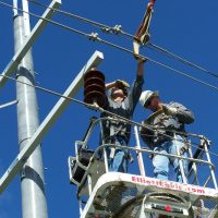 Tangent grey stacked 2 lineman bucket